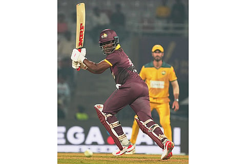 Masters League Cricket, West Indies Vs Australia: WI Masters captain Brian Lara plays a shot 