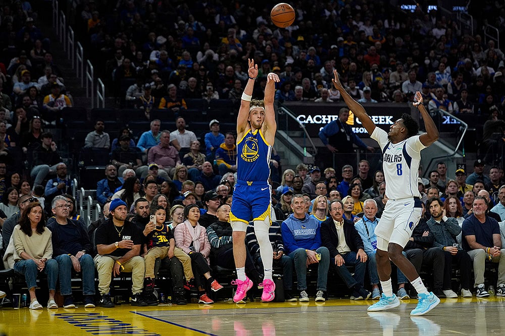 NBA Basketball 2024-25 Dallas Mavericks vs Golden State Warriors: Brandin Podziemski