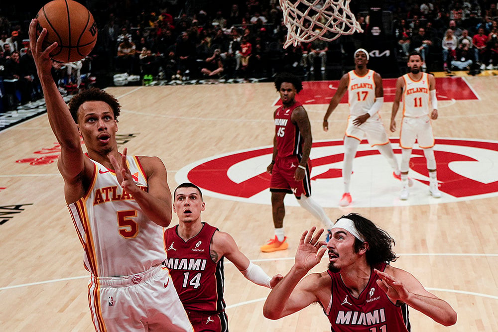 NBA Basketball Atlanta Hawks vs Miami Heat: Dyson Daniels 