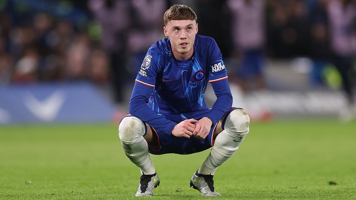 Cole Palmer looks exasperated during Chelsea's win over Southampton - null