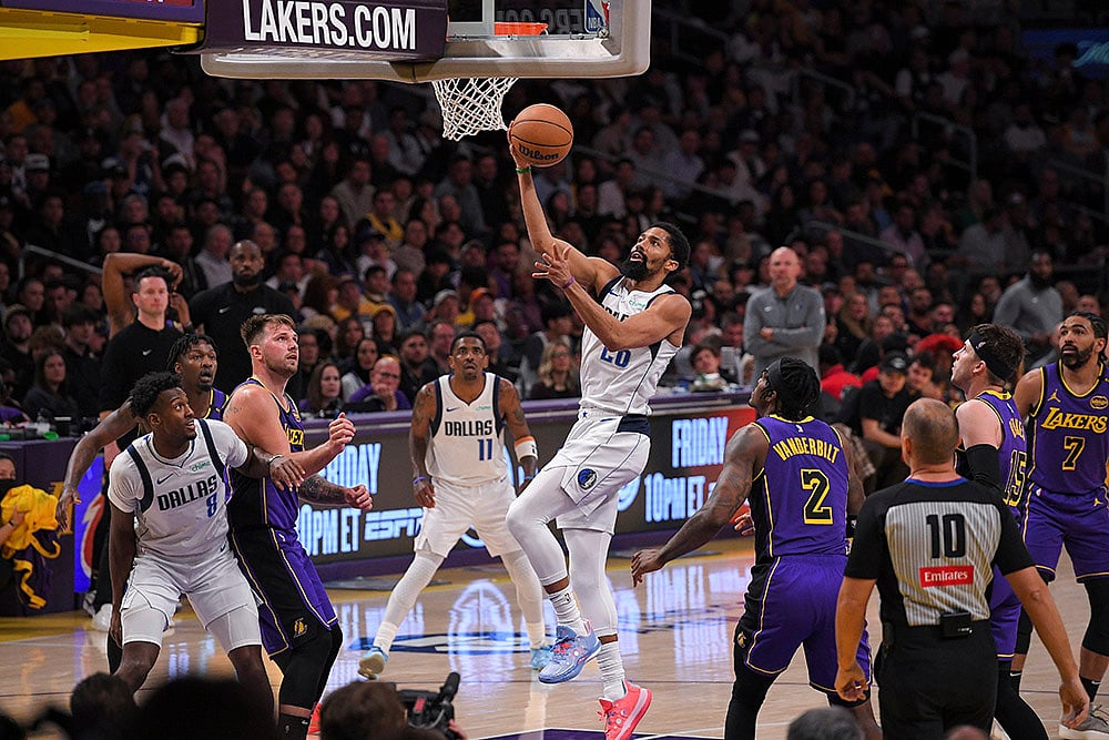 NBA Basketball 2024-25 Dallas Mavericks vs Los Angeles Lakers: Spencer Dinwiddie 