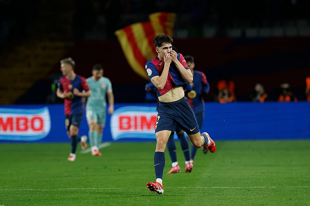 Spanish Copa del Rey or Kings Cup soccer Atletico Madrid vs Barcelona: Pau Cubarsi 