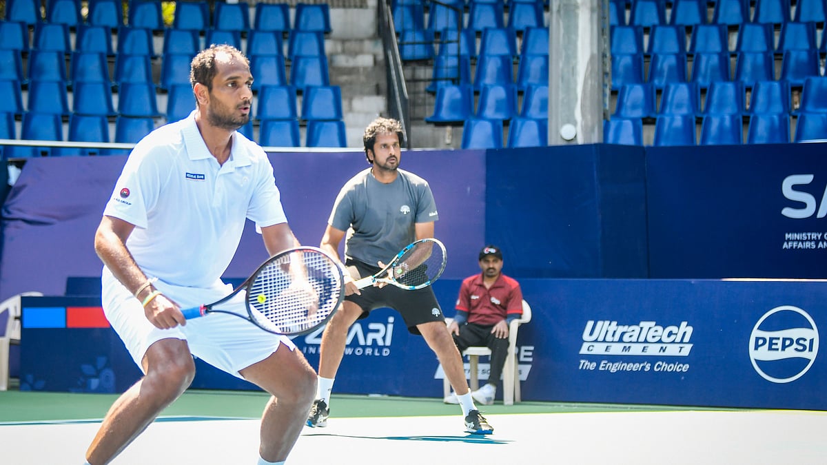 Deepthi Indukuri / KSLTA : Saketh Myneni and Ramkumar Ramanathan at Benagluru Open 2025