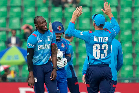 ICC Champions Trophy, AFG vs ENG: England's Jofra Archer celebrates with teammates 
