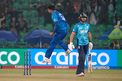 ICC Champions Trophy, AFG vs ENG: Afghanistan's Azmatullah Omarzai celebrates after England's Philip Salt's dismissal 
