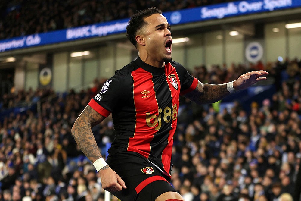 English Premier League soccer 2024-25 Brighton vs Bournemouth: Justin Kluivert
