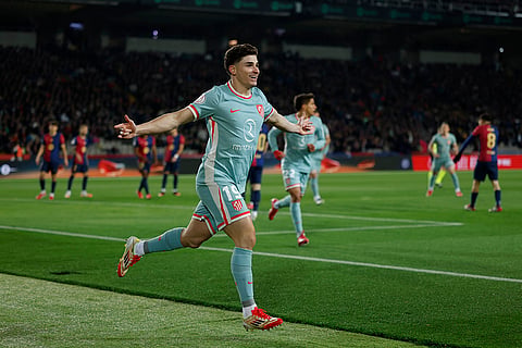 Copa Del Rey SFs: Atletico Madrid's Julian Alvarez celebrates after scoring