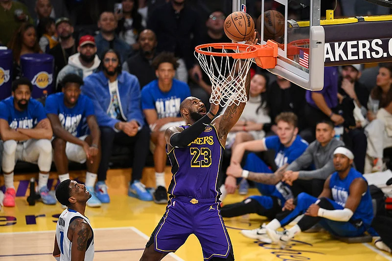 NBA Basketball 2024-25 Dallas Mavericks vs Los Angeles Lakers: LeBron James