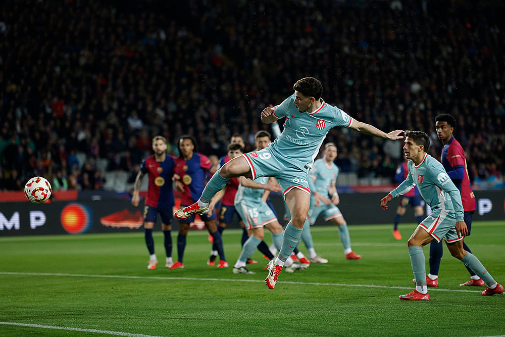 Spanish Copa del Rey or Kings Cup soccer Atletico Madrid vs Barcelona: Julian Alvarez