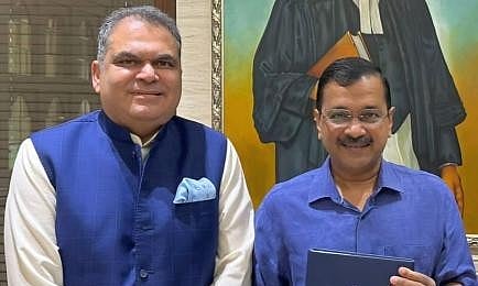 AAP Rajya Sabha MP Sanjeev Arora with Arvind Kejriwal - X
