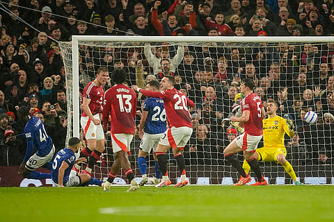 EPL 2024-25: Ipswich Town's Sam Morsy, second left, scores an own goal
