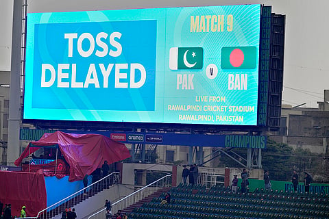 ICC Champions Trophy, PAK vs BAN: Fans stand beside a big screen