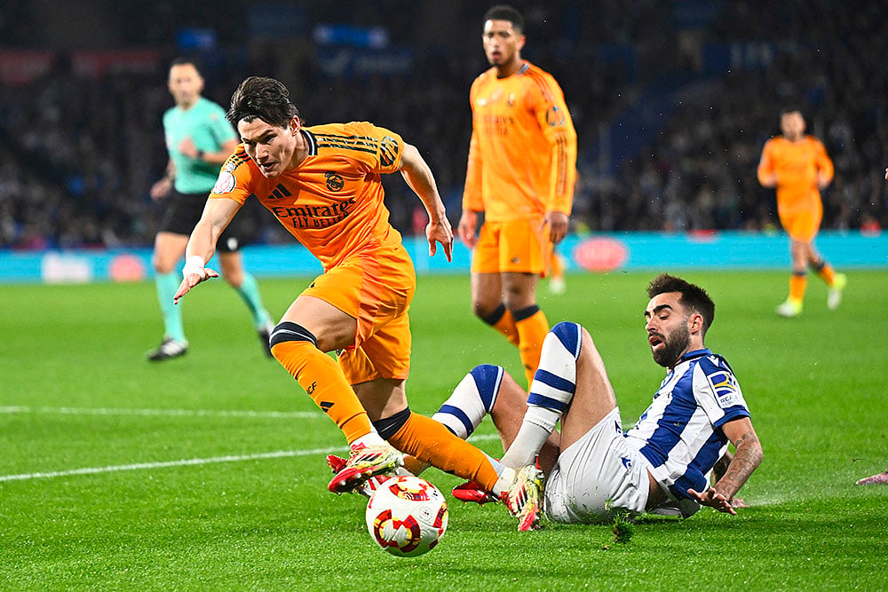Copa del Rey _ Spanish Kings Cup soccer Real Sociedad vs Real Madrid: Brais Mendez 