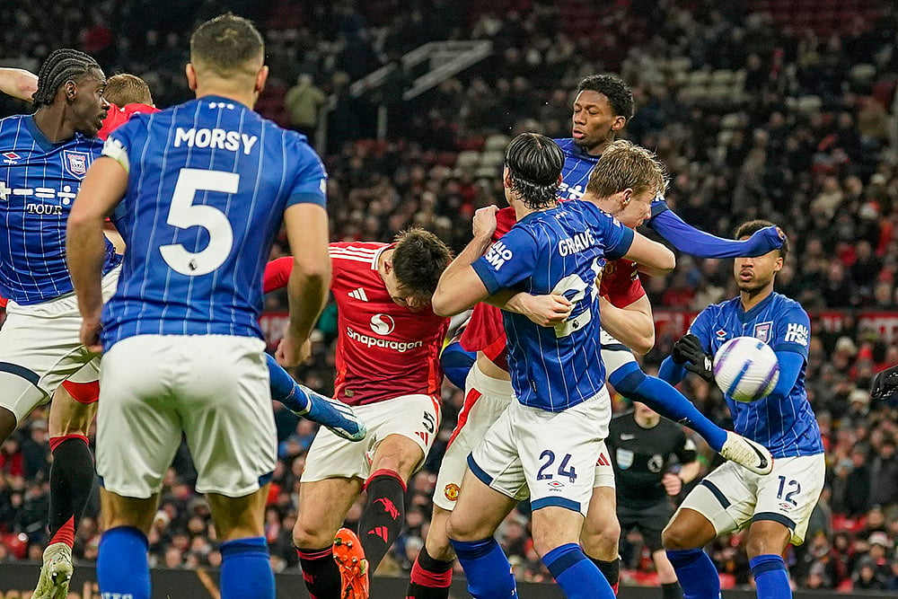 English Premier League Soccer 2024-25 Manchester United Vs Ipswich Town: Harry Maguire 