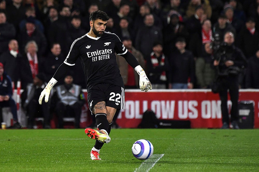 English Premier League Soccer 2024-25 Nottingham Forest vs Arsenal: David Raya 