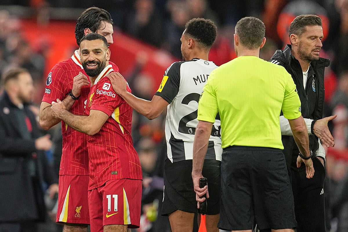 English Premier League Soccer 2024-25 Liverpool Vs Newcastle United match photo: Mohamed Salah