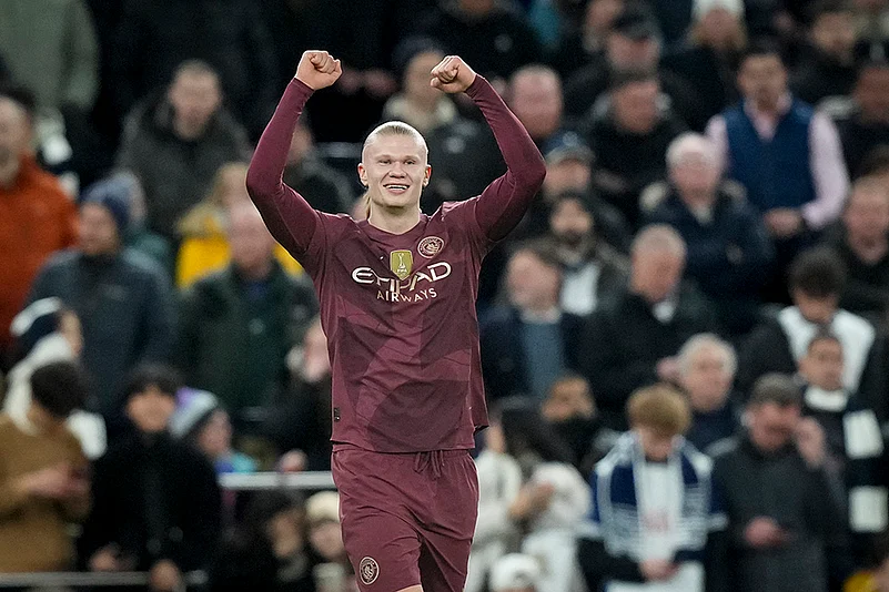 English Premier League Soccer 2024-25 Tottenham Hotspur vs Manchester City: Erling Haaland