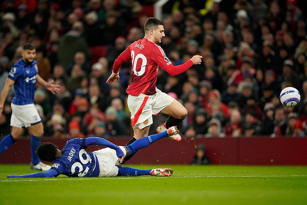 English Premier League Soccer 2024-25 Manchester United Vs Ipswich Town: Jaden Philogene