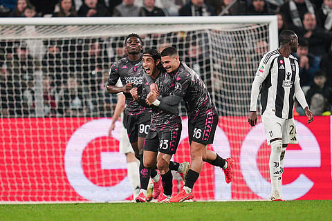 Coppa Italia Quarter-final: Empoli's Youssef Maleh celebrates after scoring a goal