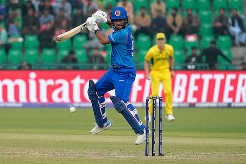 ICC Champions Trophy, AFG vs AUS: Afghanistan's Hashmatullah Shahidi plays a shot 