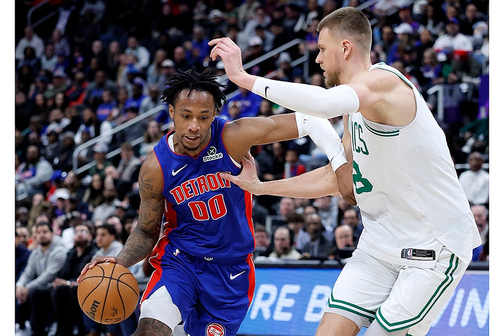 NBA basketball game Detroit Pistons vs Boston Celtics: Ronald Holland II