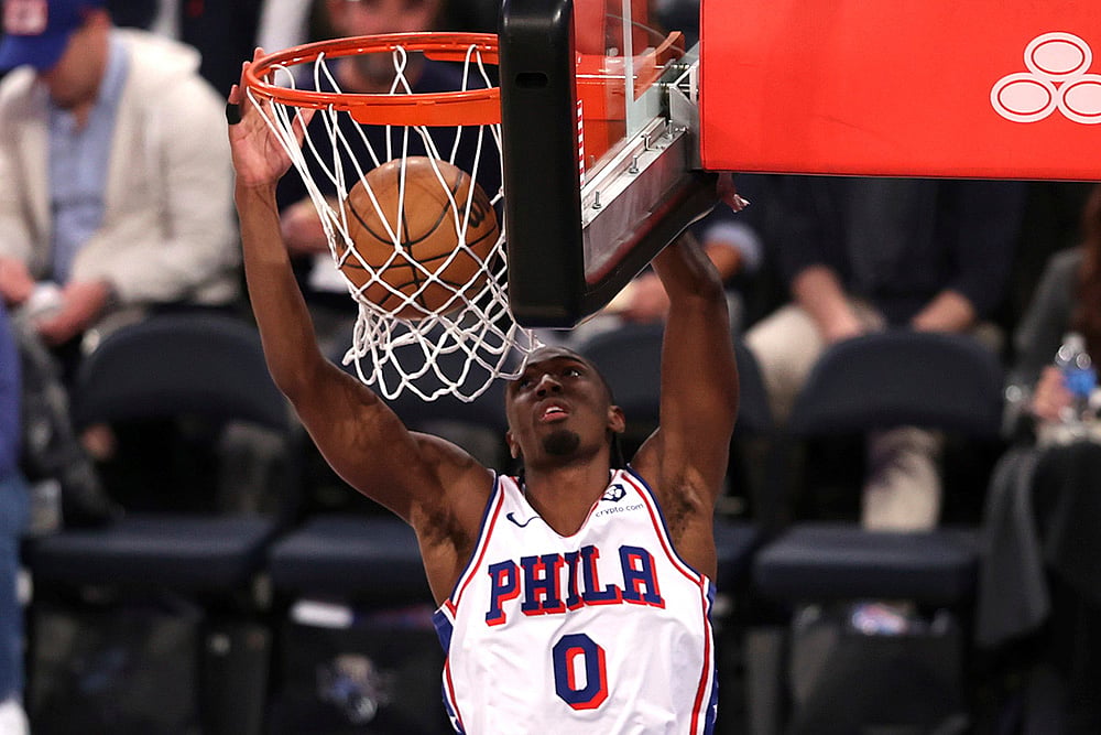 NBA basketball game New York Knicks vs Philadelphia 76ers: Tyrese Maxey