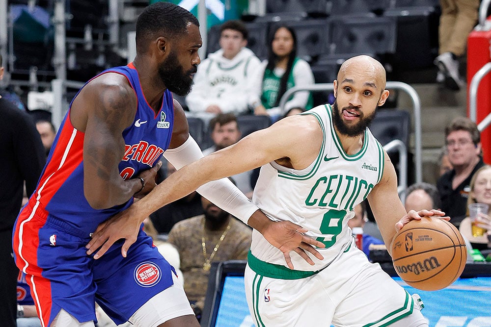 NBA basketball game Detroit Pistons vs Boston Celtics: 
