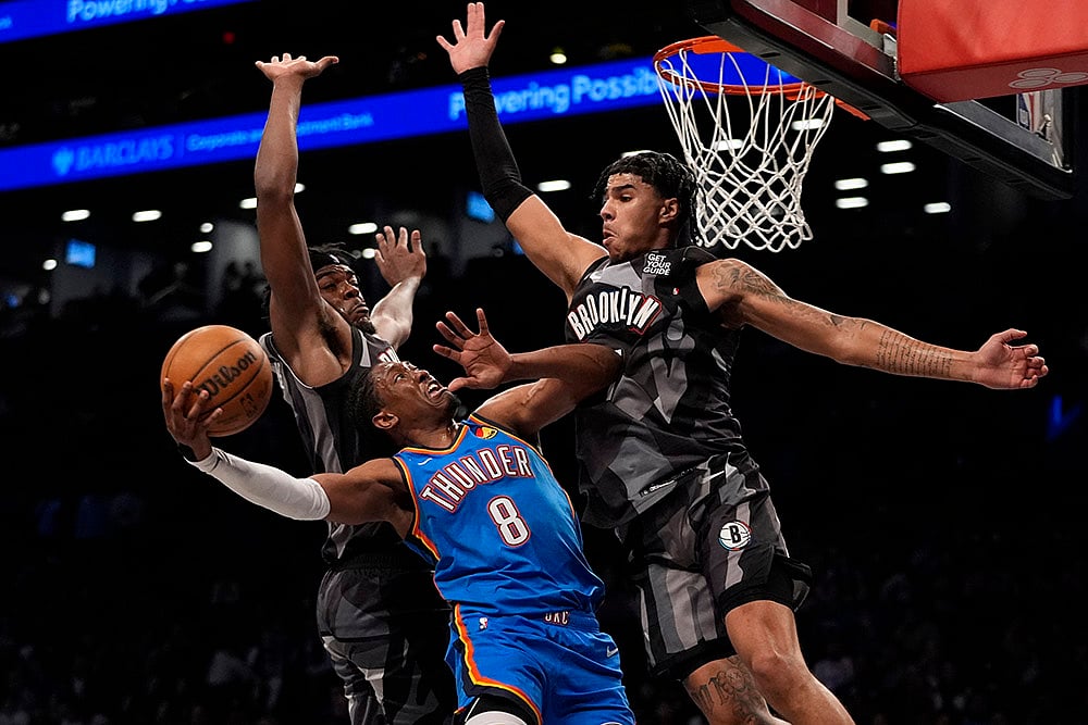 NBA basketball game Oklahoma City Thunder vs Brooklyn Nets: 
