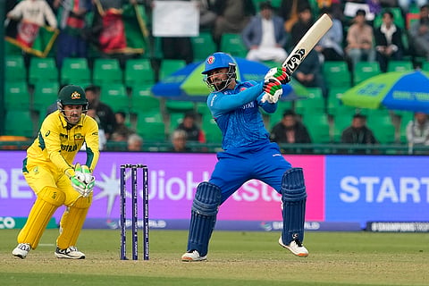 ICC Champions Trophy, AFG vs AUS: Afghanistan's Rashid Khan bats