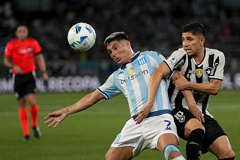 Recopa Sudamericana 2025 Final: Maximiliano Salas of Racing Club and Jefferson Savarino of Botafogo battle for the ball 