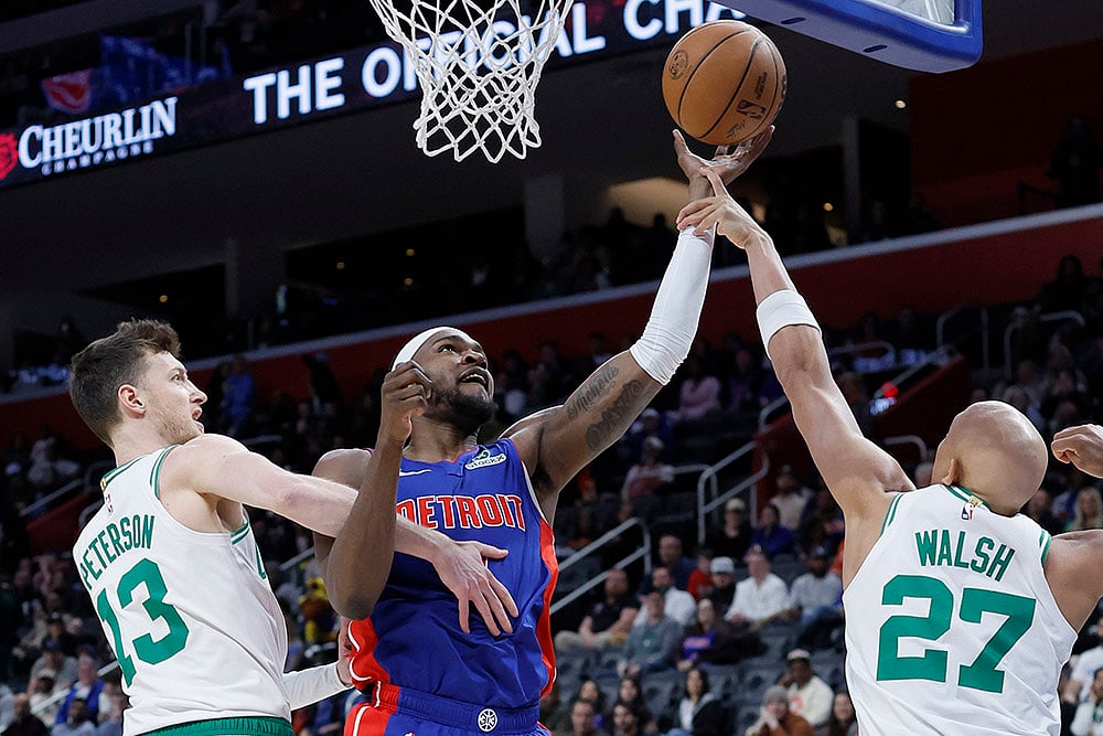 NBA basketball game Detroit Pistons vs Boston Celtics: Paul Reed 