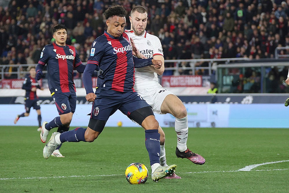 Italy soccer Serie A 2024-25 Bologna FC vs AC Milan: Strahinja Pavlovic