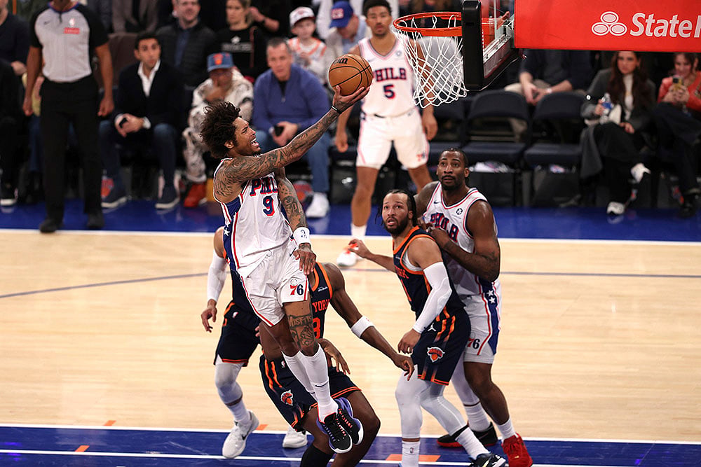 NBA basketball game New York Knicks vs Philadelphia 76ers: Kelly Oubre Jr