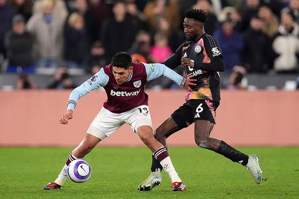 English Premier League soccer West Ham United vs Leicester City: Edson Alvarez
