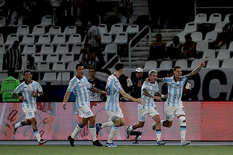 Recopa Sudamericana 2025 Final: Bruno Zuculini of Racing Club celebrates scoring his side's second goal