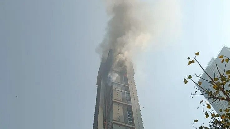 | Image- social media user X : Mumbai: High-Rise Building In Lalbuag Catches Fire, No Casualties Reported