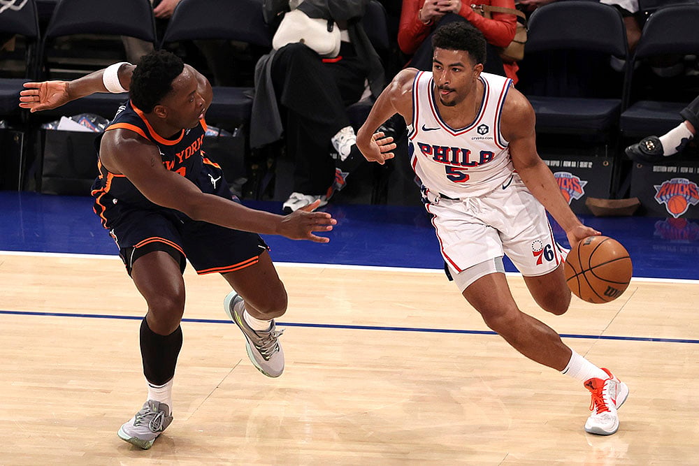 NBA basketball game New York Knicks vs Philadelphia 76ers: Quentin Grimes