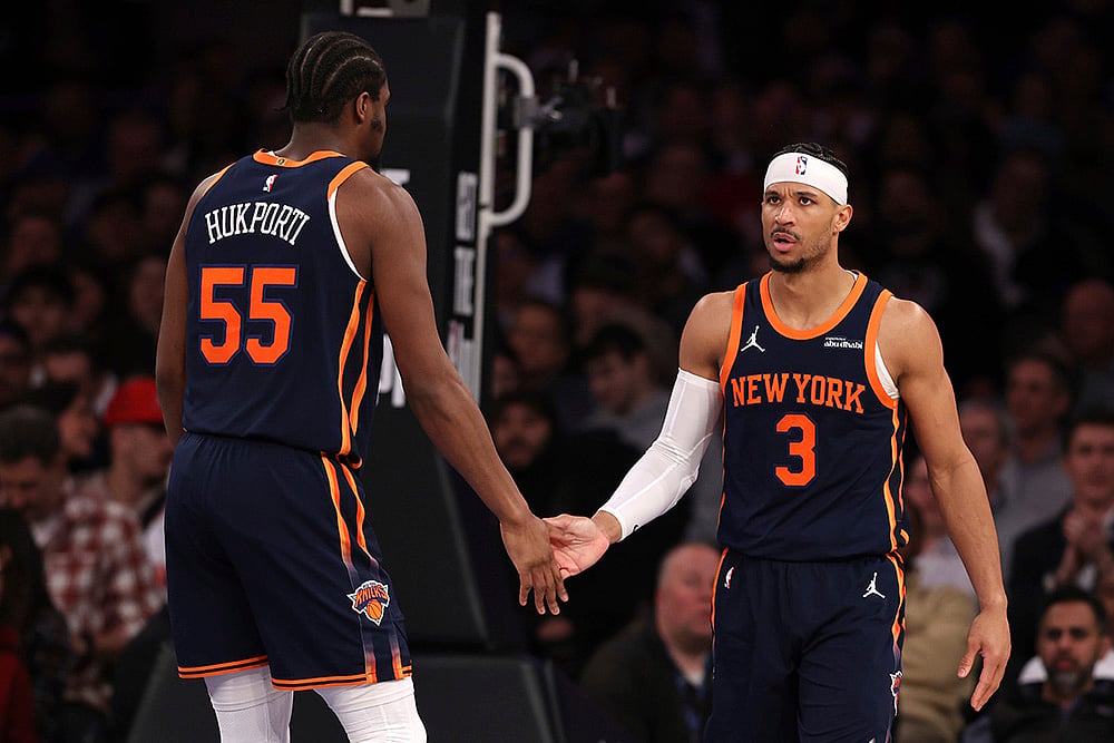 NBA basketball game New York Knicks vs Philadelphia 76ers: Ariel Hukporti