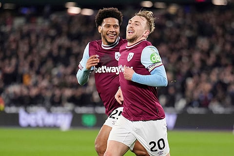 EPL 2024-25, West Ham vs Leicester: West Ham United's Jarrod Bowen  celebrates scoring