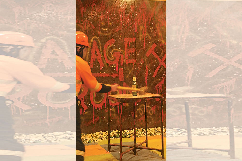 Smash it with Anger: A scene from a rage room in Delhi - Photo: Sandra Kuriakose