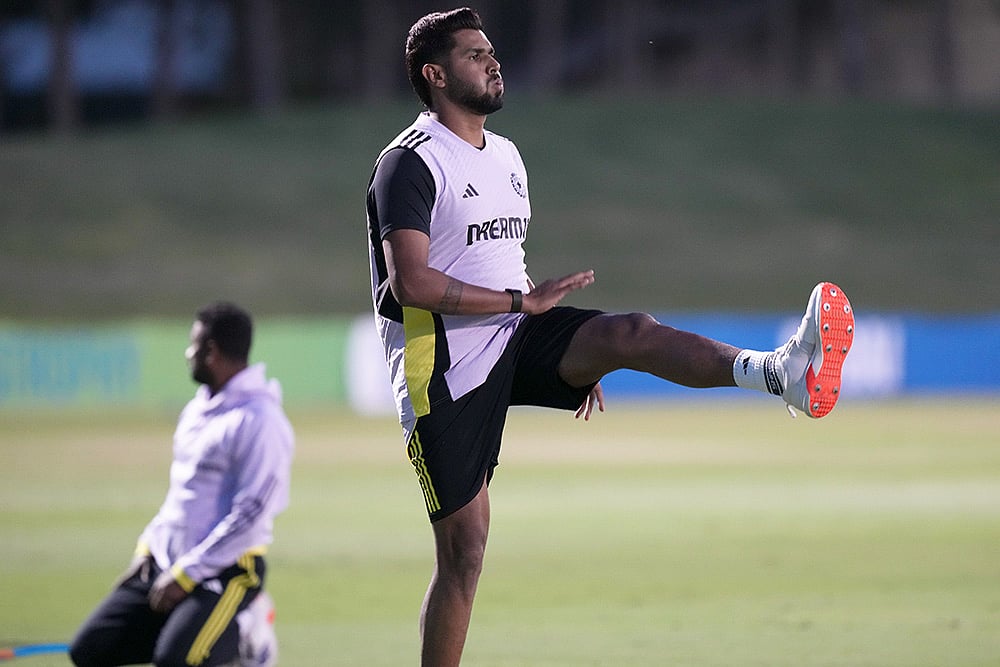 ICC CT 2025 India Cricket team Training session: Harshit Rana 