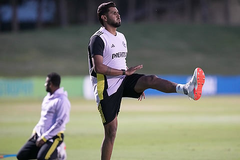 ICC CT 2025 IND vs NZ: Harshit Rana during a practice session