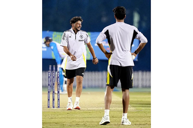 ICC CT 2025 India Cricket team Training session: Kuldeep Yadav