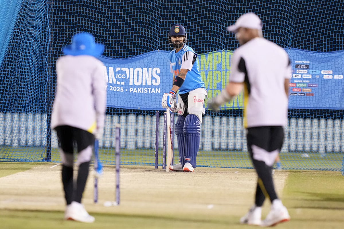 ICC CT 2025 India Cricket team Training session: Virat Kohli