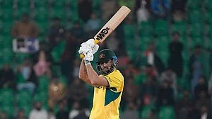 | Photo: AP/K.M. Chaudary : Australia's Matthew Short bats