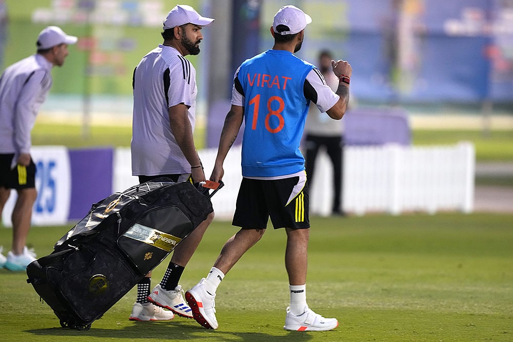 ICC CT 2025 India Cricket team Training session: Rohit Sharma