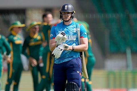 Champions Trophy 2025, RSA Vs ENG: England's Jamie Smith walks off the field after his dismissal 