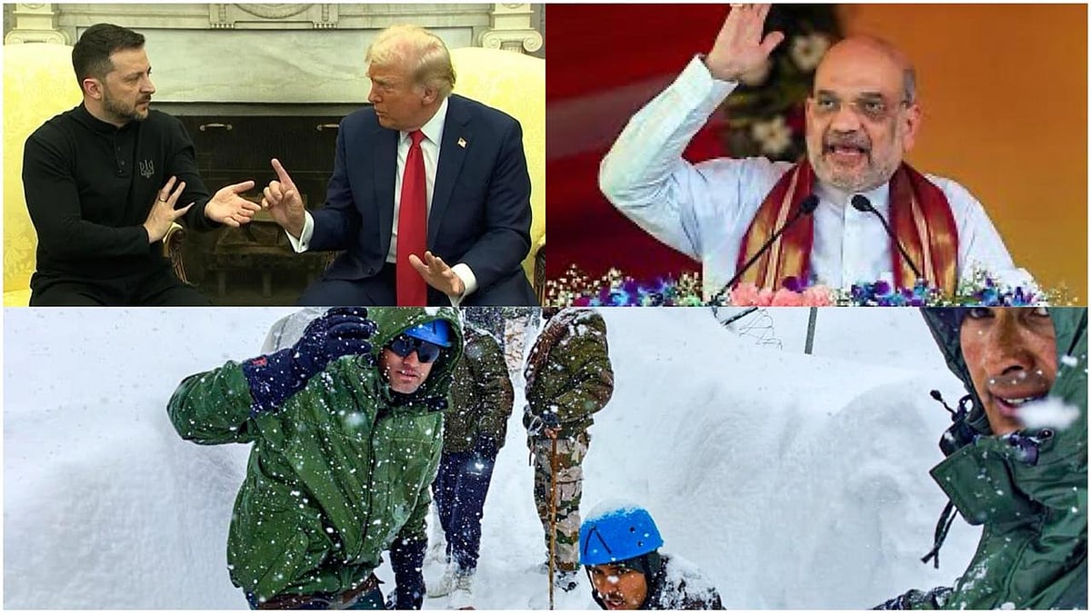 AP/PTI : News Wrap: (Clockwise) Trump-Zelenskyy meeting, Amit Shah on Manipur, Uttarakhand avalanche