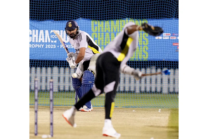 ICC CT 2025 India Cricket team Training session: Rohit Sharma