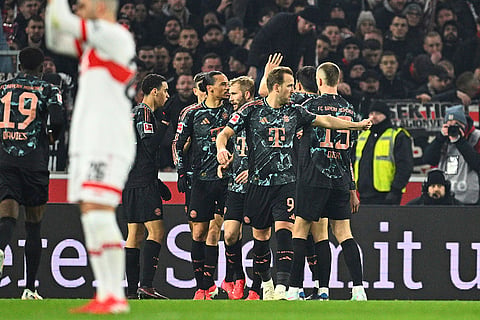 Bundesliga soccer 2024-25: Munich players celebrate a goal